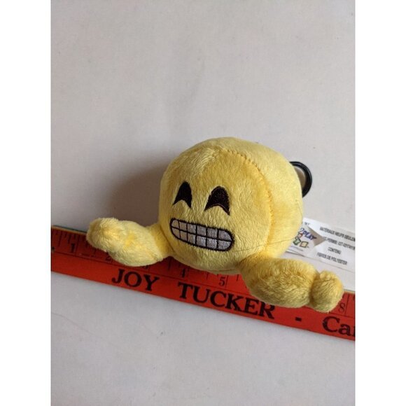 Fun 2 Play Emoji Happy Face Grinning Yellow Feet 4" Plush Stuffed Lemon - Picture 10 of 10